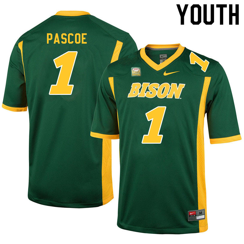 Youth #1 Britton Pascoe North Dakota State Bison College Football Jerseys Sale-Green
